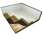 Dry screed with a double sheathing of plasterboards on a wooden substrate