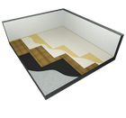Dry screed with a double sheathing of plasterboards on a wooden substrate
