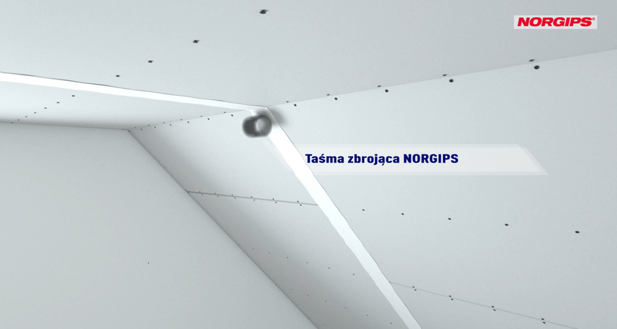 Filling of flattened joints of plasterboards Q1 level – blending of reinforcing tape