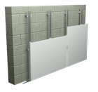 Wall claddings on a CD 60 or hat profile structure with a single sheathing of plasterboards