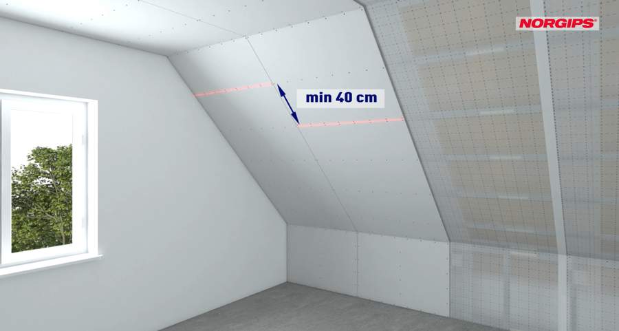 Installation of plasterboards – arrangement of boards