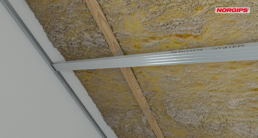 Installation of CD 60 profiles for L-type hangers