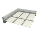 Suspended ceilings with a single sheathing of plasterboards on a single level grate
