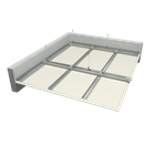 Suspended ceilings with a double sheathing of plasterboards on a double level grate