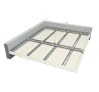 Suspended ceilings with a triple sheathing of plasterboards on a double level grate