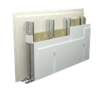 Installation on a double structure with a double sheathing of plasterboards