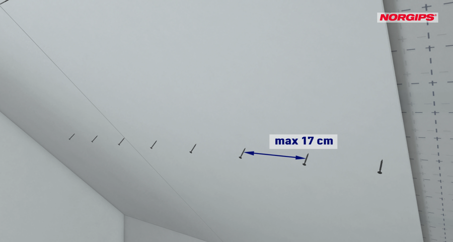 Plasterboard installation - spacing and types of sheet metal screws