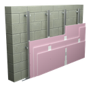 Wall claddings on a CD 60 or hat profile structure with a triple sheathing of plasterboards