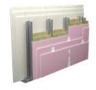 Double structure with triple plasterboard sheathing